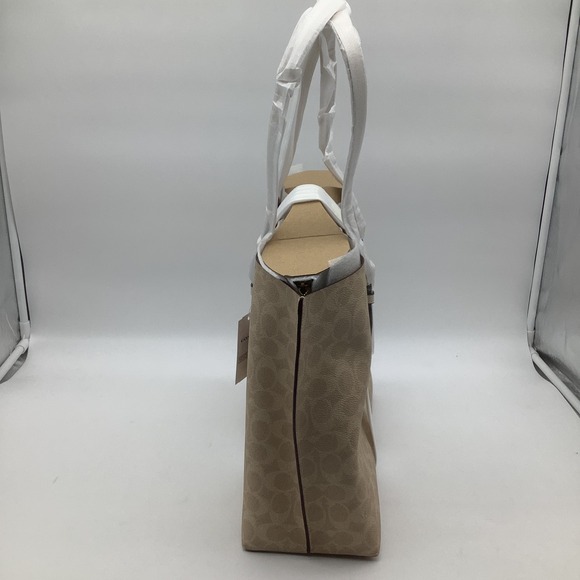Coach Signature Mollie Tote Bag Sand NWT - Picture 3 of 9